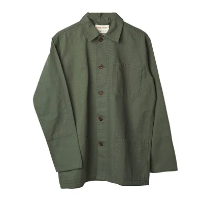 Uskees Men's Green Buttoned Overshirt - Coriander