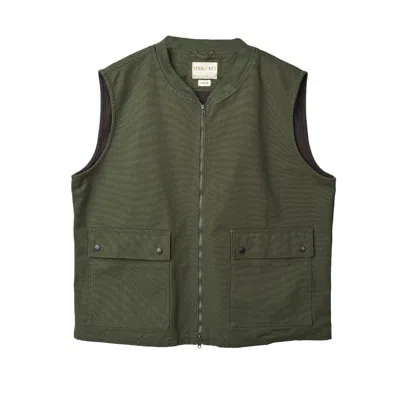 Uskees Men's Green Canvas Vest With Flap Pockets - Coriander