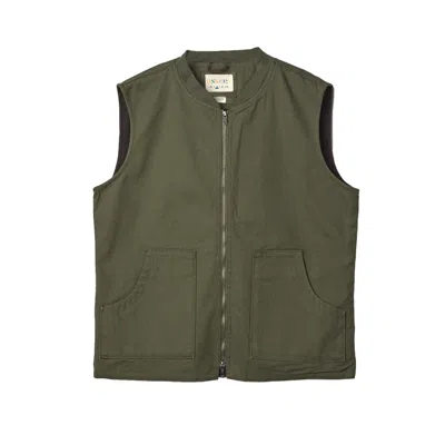 Uskees Men's Green Canvas Vest With Patch Pockets - Coriander
