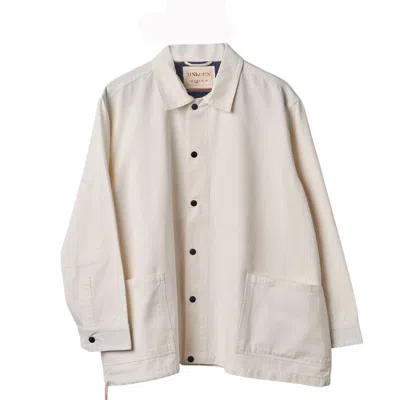 Uskees Men's Neutrals 3013 Coach Jacket – Cream In White