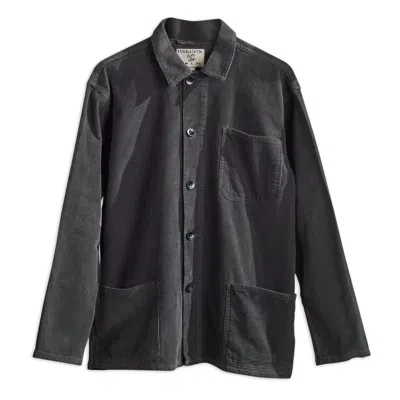 Uskees Men's The 3001 Buttoned Cord Overshirt - Faded Black