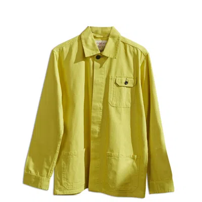 Uskees Men's Yellow / Orange 3011 Overshirt With Hidden Buttons - Grapefruit In Yellow/orange