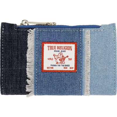 Uspa Accessories Small Frayed Denim Bifold Wallet In Denim/ Blue