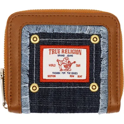 Uspa Accessories Small Frayed Edge Wallet In Dark Denim
