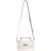 Uspa Accessories Studded Denim Flap Bag In White