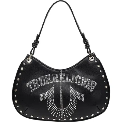 Uspa Accessories Studded Horseshoe Shoulder Bag In Black