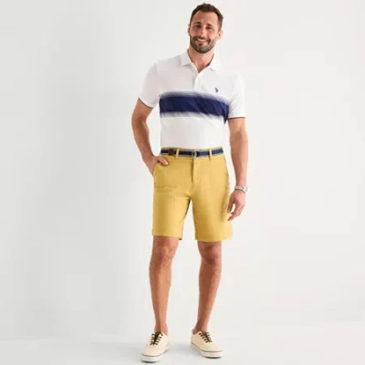 Uspa U.s. Polo Assn. Belted Flat Front Mens 9" Stretch Fabric Chino Short In Sand