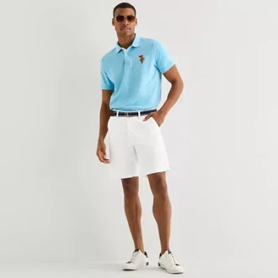 Uspa U.s. Polo Assn. Belted Flat Front Mens 9" Stretch Fabric Chino Short In White
