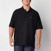 Uspa U.s. Polo Assn. Big And Tall Mens Regular Fit Short Sleeve Polo Shirt In Black