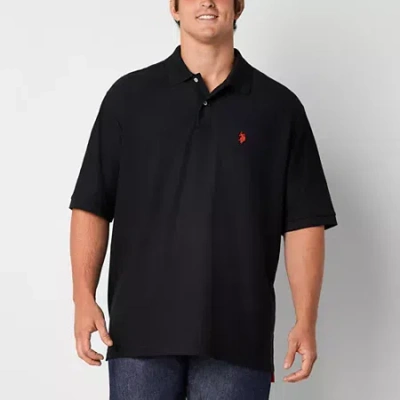 Uspa U.s. Polo Assn. Big And Tall Mens Regular Fit Short Sleeve Polo Shirt In Black