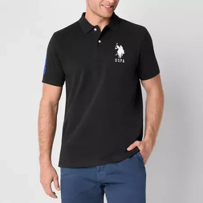 Uspa U.s. Polo Assn. Big Pony Pique Mens Regular Fit Short Sleeve Polo Shirt In Black