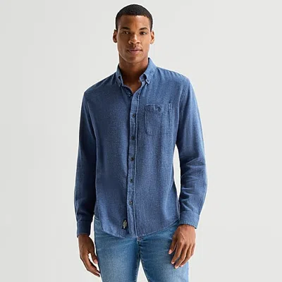 Uspa U.s. Polo Assn. Brushed Twill Mens Long Sleeve Classic Fit Embroidered Button-down Shirt In Blue