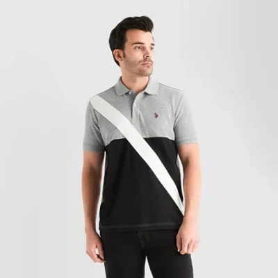 Uspa U.s. Polo Assn. Colorblock Mens Classic Fit Short Sleeve Polo Shirt In Gray