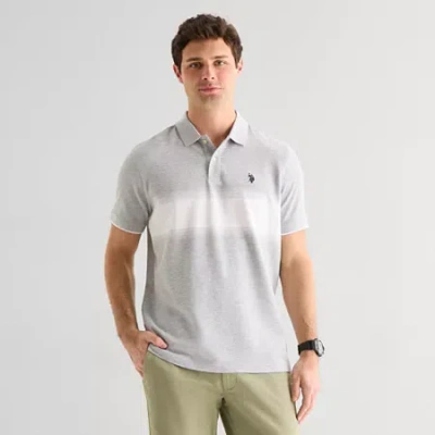 Uspa U.s. Polo Assn. Engineered Ombre Stripe Mens Classic Fit Short Sleeve Polo Shirt In Gray