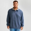 Uspa U.s. Polo Assn. Flatback Mens Mock Neck Long Sleeve Big And Tall Quarter-zip Pullover In Blue