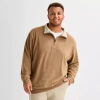 Uspa U.s. Polo Assn. Flatback Mens Mock Neck Long Sleeve Big And Tall Quarter-zip Pullover In Brown