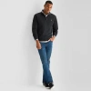 Uspa U.s. Polo Assn. Flatback Mens Mock Neck Long Sleeve Quarter-zip Pullover In Black