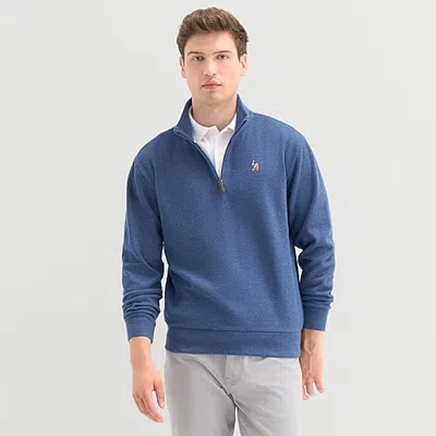 Uspa U.s. Polo Assn. Flatback Mens Mock Neck Long Sleeve Quarter-zip Pullover In Blue