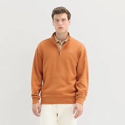 Uspa U.s. Polo Assn. Flatback Mens Mock Neck Long Sleeve Quarter-zip Pullover In Yellow