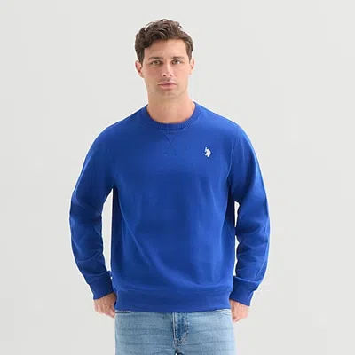 Uspa U.s. Polo Assn. Fleece Mens Crew Neck Long Sleeve Embroidered Sweatshirt In Blue