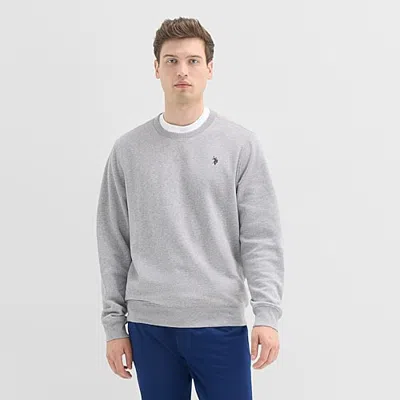 Uspa U.s. Polo Assn. Fleece Mens Crew Neck Long Sleeve Embroidered Sweatshirt In Gray