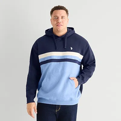 Uspa U.s. Polo Assn. Fleece Mens Long Sleeve Embroidered Fleece Big And Tall Hoodie In Blue