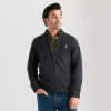 Uspa U.s. Polo Assn. Full Zip Mens Mock Neck Long Sleeve Zipper Cardigan In Black