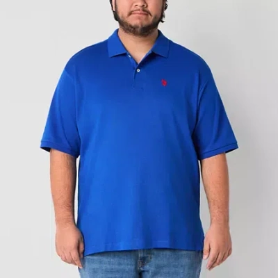 Uspa U.s. Polo Assn. Interlock Big And Tall Mens Classic Fit Short Sleeve Polo Shirt In Blue