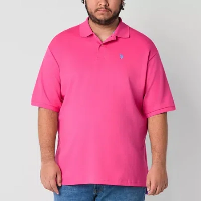 Uspa U.s. Polo Assn. Interlock Big And Tall Mens Classic Fit Short Sleeve Polo Shirt In Pink