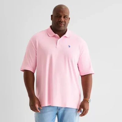 Uspa U.s. Polo Assn. Interlock Big And Tall Mens Classic Fit Short Sleeve Polo Shirt In Pink