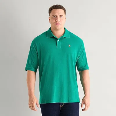 Uspa U.s. Polo Assn. Interlock Big And Tall Mens Regular Fit Short Sleeve Polo Shirt In Green