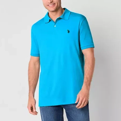 Uspa U.s. Polo Assn. Interlock Mens Classic Fit Short Sleeve Polo Shirt In Blue