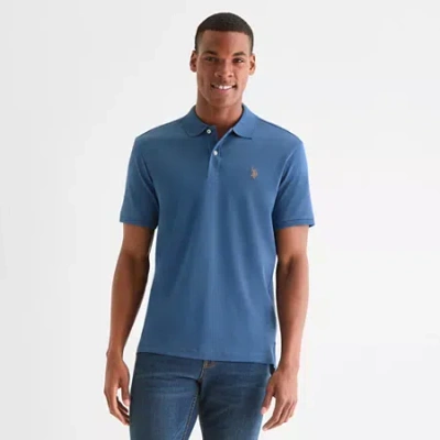 Uspa U.s. Polo Assn. Interlock Mens Classic Fit Short Sleeve Polo Shirt In Blue