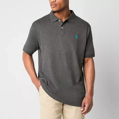 Uspa U.s. Polo Assn. Interlock Mens Classic Fit Short Sleeve Polo Shirt In Gray
