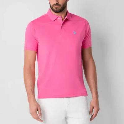 Uspa U.s. Polo Assn. Interlock Mens Classic Fit Short Sleeve Polo Shirt In Pink