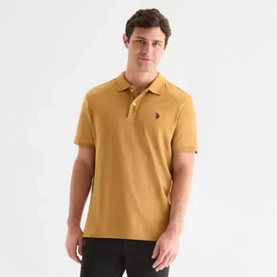 Uspa U.s. Polo Assn. Interlock Mens Classic Fit Short Sleeve Polo Shirt In Sand
