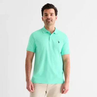 Uspa U.s. Polo Assn. Interlock Pique Mens Classic Fit Short Sleeve Polo Shirt In Green