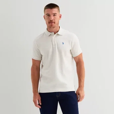 Uspa U.s. Polo Assn. Interlock Pique Mens Classic Fit Short Sleeve Polo Shirt In White