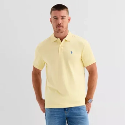 Uspa U.s. Polo Assn. Interlock Pique Mens Classic Fit Short Sleeve Polo Shirt In Yellow