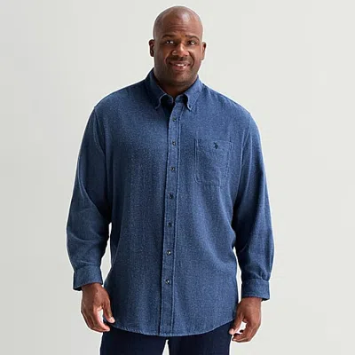 Uspa U.s. Polo Assn. Mens Long Sleeve Regular Fit Embroidered Big And Tall Button-down Shirt In Blue