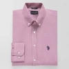 Uspa U.s. Polo Assn. Mens Slim Fit Stretch Fabric Long Sleeve Dress Shirt In Pink