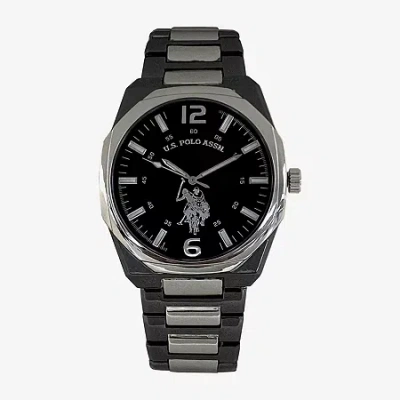 Uspa U.s. Polo Assn. Mens Two Tone 4-pc. Watch Boxed Set Usc20298jc In Black