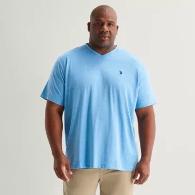 Uspa U.s. Polo Assn. Mens V Neck Short Sleeve Stretch Fabric Big And Tall T-shirt In Blue
