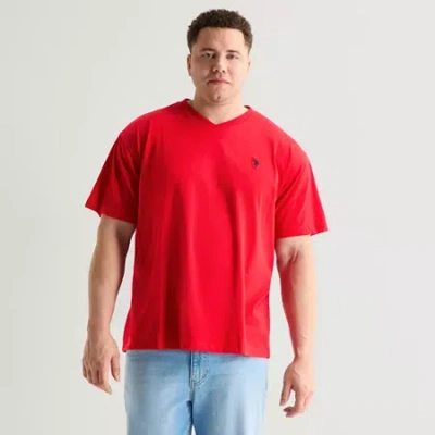 Uspa U.s. Polo Assn. Mens V Neck Short Sleeve Stretch Fabric Big And Tall T-shirt In Red