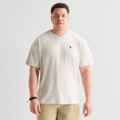 Uspa U.s. Polo Assn. Mens V Neck Short Sleeve Stretch Fabric Big And Tall T-shirt In Sand