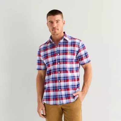Uspa U.s. Polo Assn. Mens Y Neck Short Sleeve Classic Fit Embroidered Button-down Shirt In White
