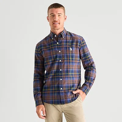 Uspa U.s. Polo Assn. Oxford Mens Long Sleeve Classic Fit Embroidered Button-down Shirt In Blue