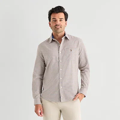 Uspa U.s. Polo Assn. Oxford Mens Long Sleeve Classic Fit Embroidered Button-down Shirt In Brown