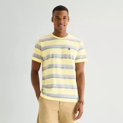 Uspa U.s. Polo Assn. Stretch Mens Crew Neck Short Sleeve T-shirt In Yellow