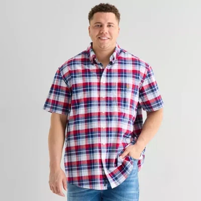 Uspa U.s. Polo Assn. Stretch Poplin Mens Y Neck Short Sleeve Classic Fit Stretch Fabric Embroidered Big A In White